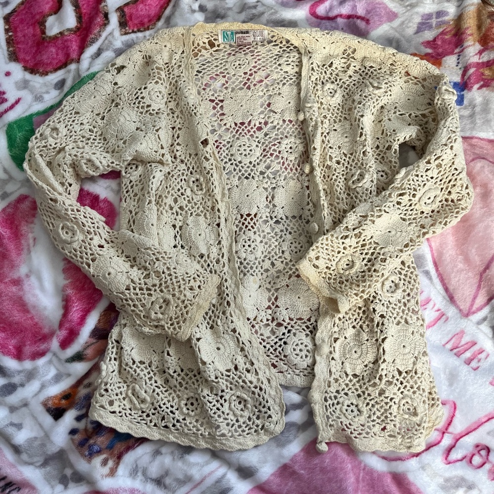 vintage crochet cardigan